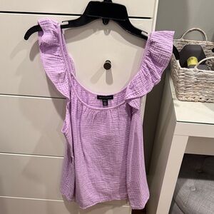 Saks Fifth Avenue lavender flutter sleeve top